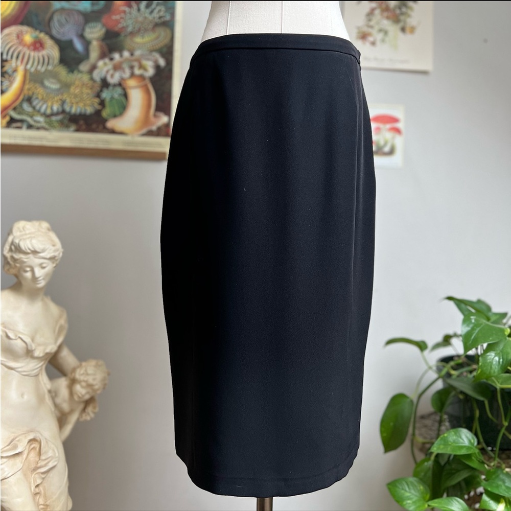 Armani Collezioni Black Silk Pencil Skirt size 4 small